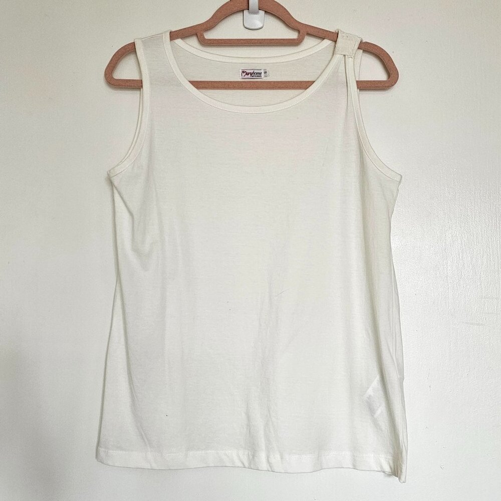 NWOT Maryhome 100% Cotton Sleeveless Tank Top w Eyelet Embroidery Detail S